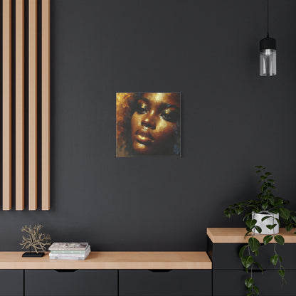 African Woman , Gold, Bronze, Black , abstract Impressionism , Giclée Print Canvas