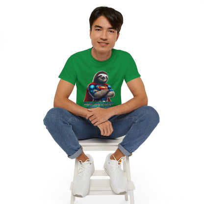 "Slow and Steady Saves the Day" Superhero Sloth - Unisex Ultra Cotton Tee