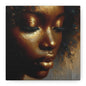 African Woman , Gold , Bronze, Black , abstract Impressionism , Giclée Print Canvas