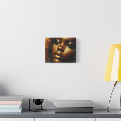 African Woman , Gold, Bronze, Black , abstract Impressionism , Giclée Print Canvas