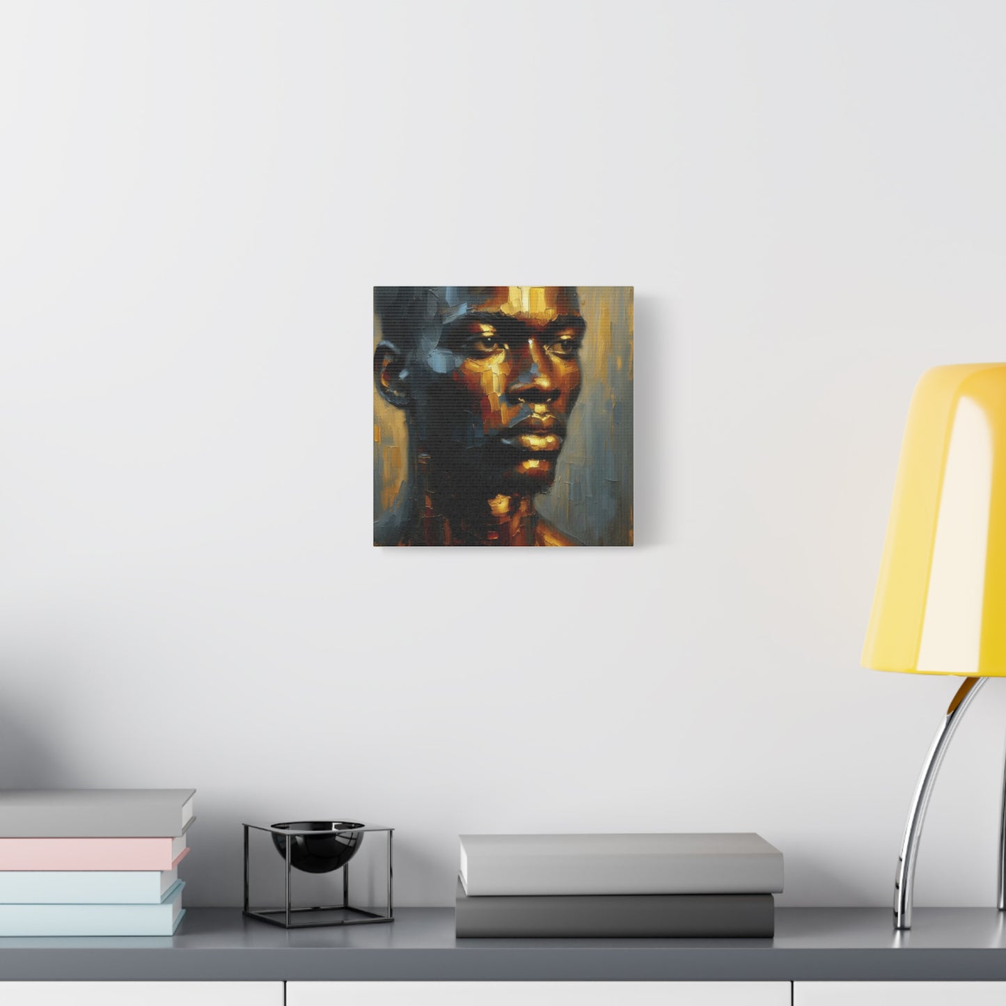 Portrait of an African Man in Bronze, Gold, and Black, abstract Impressionism , Matte Canvas, Stretched, 1.25", wall art , painting