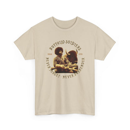 Copy of Buffalo Soldiers 'Never Forget' Tee — Vintage Military Tribute T-Shirt