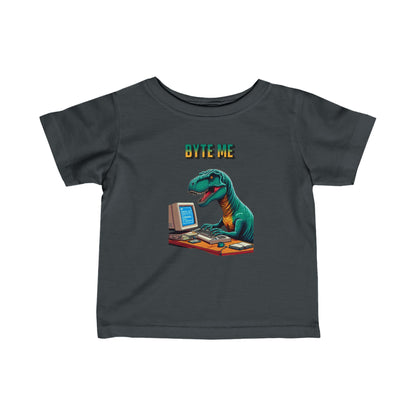 "Byte Me!" Tech-Savvy Dinosaur - Kids Softstyle Tee