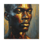 Portrait of an African Man in Bronze, Gold, and Black, abstract Impressionism , Matte Canvas, Stretched, 1.25", wall art , painting