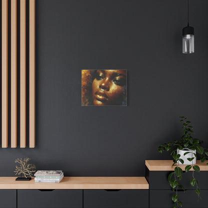 African Woman , Gold, Bronze, Black , abstract Impressionism , Giclée Print Canvas