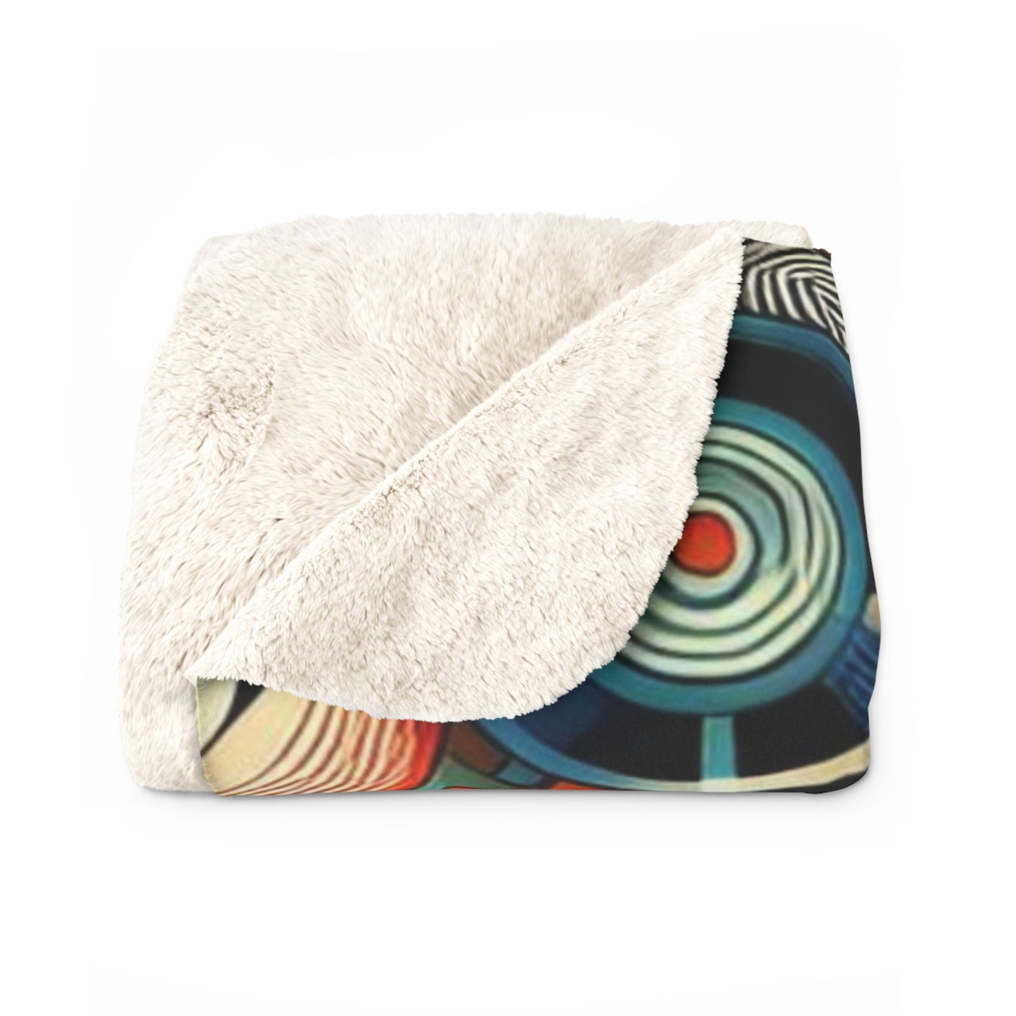 Westafrican inspired patterned Sherpa Fleece Blanket