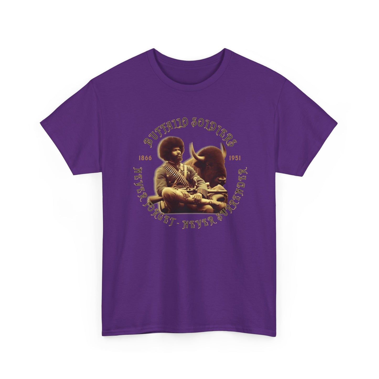 Copy of Buffalo Soldiers 'Never Forget' Tee — Vintage Military Tribute T-Shirt